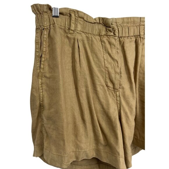 Rails Monty Toffee High Waist Paperbag Linen Short Buttonfly Large L Pocket New - Picture 4 of 12